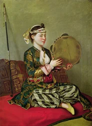 Femme turque avec un tambourin